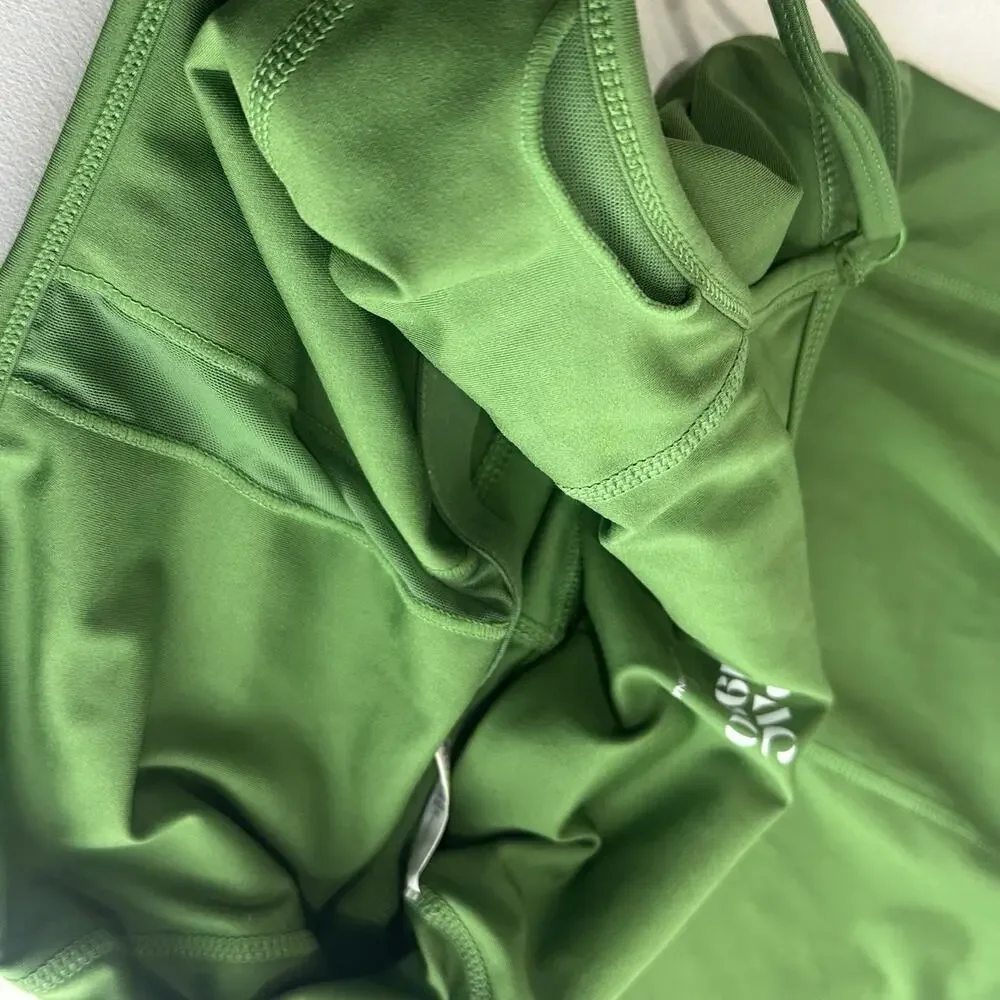 pac 1980 green one piece Sleeveless Workout Activewear Romper shorts Size M